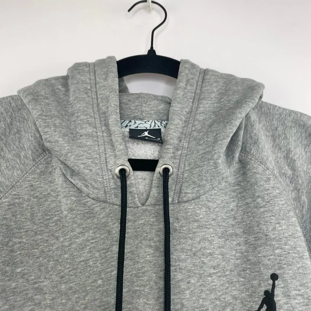 Jordan gray hoodie pullover sweatshirt size Large *flawed distressed
